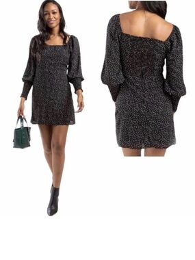 Mi Ami Navy Blue Mini Dress with White Dot Print size medium